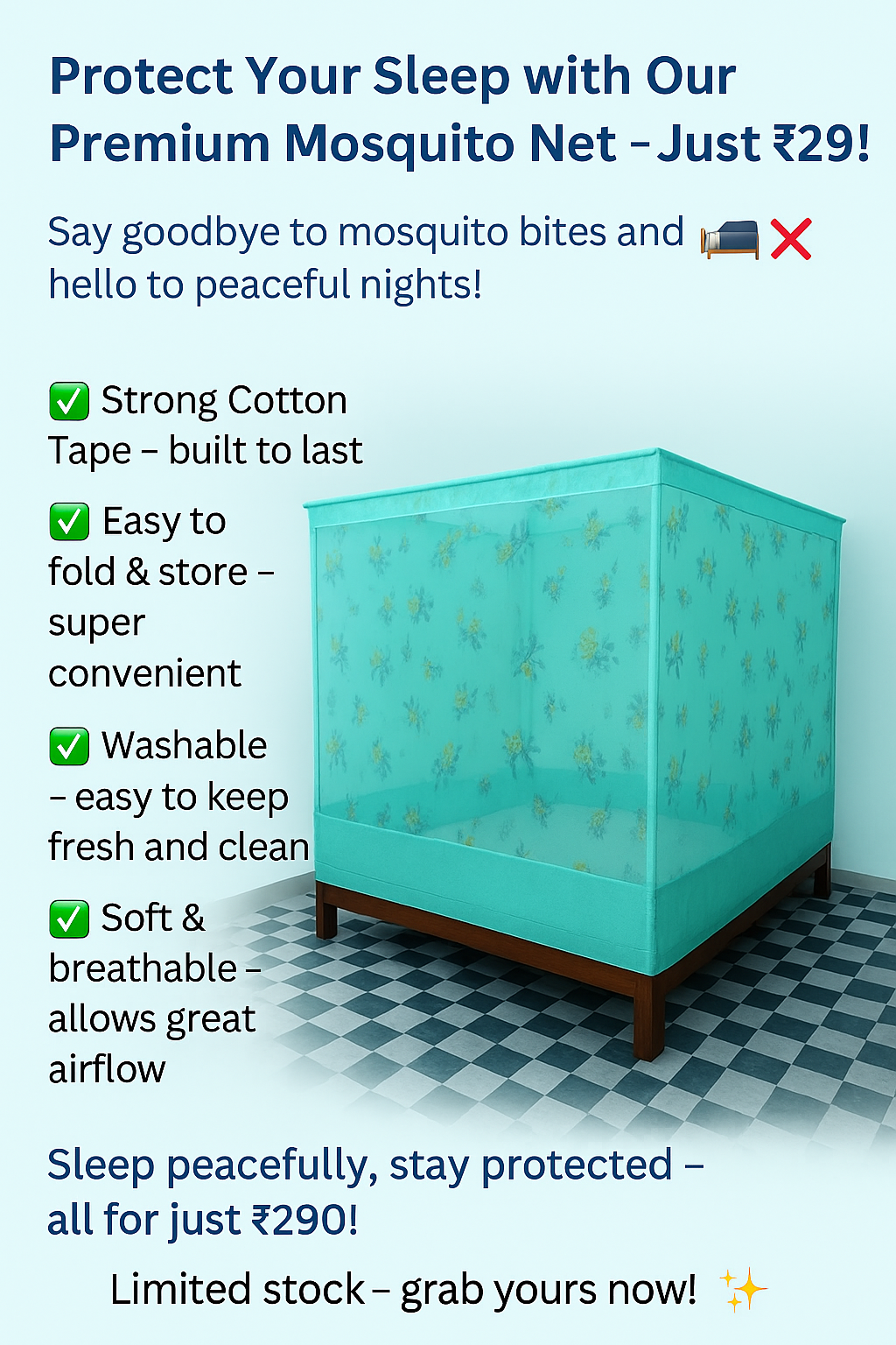 π¦ Sleep Safe, Bite-Free! πβ¨ Premium Mosquito Nets for Ultimate Protection!*